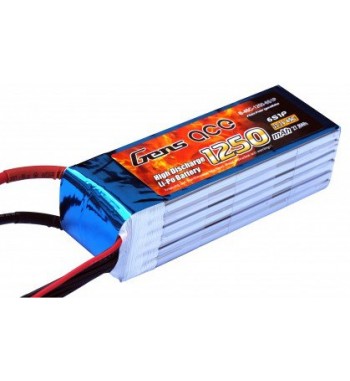 Bateria LiPo Gens Ace 1250mAh 22.2v 45C 6S1P