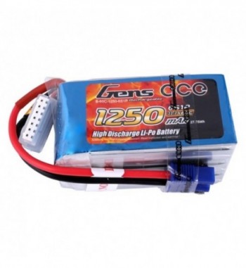 Bateria LiPo Gens Ace 1250mAh 22.2v 60C 6S1P