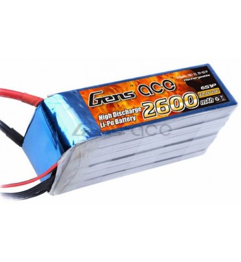 Bateria LiPo Gens Ace 2600mAh 22.2v 45C 6S1P