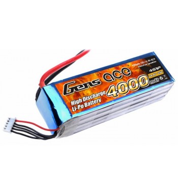 Bateria LiPo Gens Ace 4000mAh 14.8v 25C 4S1P