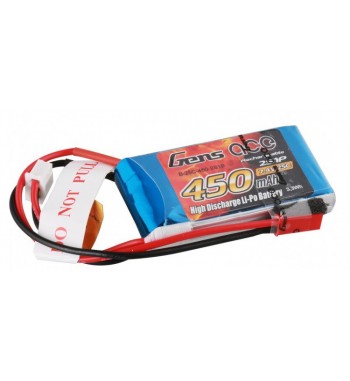 Bateria LiPo Gens Ace 450mAh 7.4v 25C 2S1P