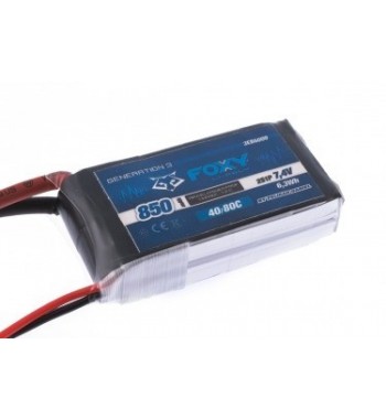 Bateria LiPo FOXY 850 mAh 7.4v 40/80C 6.3Wh Air Pack